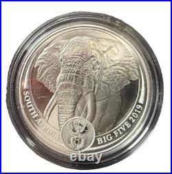 2019 South Africa Big Five Elephant 1 oz Silver Proof (African Mint)