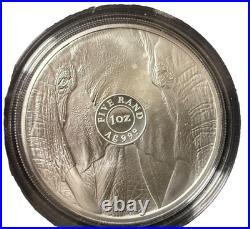 2019 South Africa Big Five Elephant 1 oz Silver Proof (African Mint)