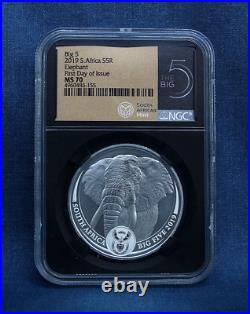 2019 South Africa Big Five Elephant Ngc Ms70 Series 1 Fdi