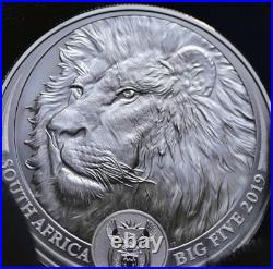 2019 South Africa Big Five Lion 1 oz Silver Coin BU
