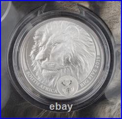 2019 South Africa Big Five Lion 1 oz Silver Coin BU on COA 1178B