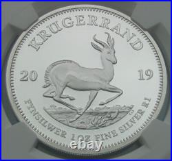 2019 South Africa Krugerrand Proof 1 oz Silver NGC PF 70 Ultra Cameo 1 Rand