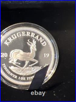 2019 South Africa Proof 1 Ounce. 999 Fine Silver Krugerrand Coin