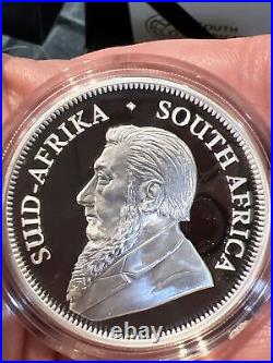 2019 South Africa Proof 1 Ounce. 999 Fine Silver Krugerrand Coin