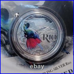 2019 South Africa Purple-Creasted Turaco 10 Rand Colorized Silver Proof Coin