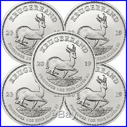 2019 South Africa Silver Krugerrand 1oz BU Coin 5pc