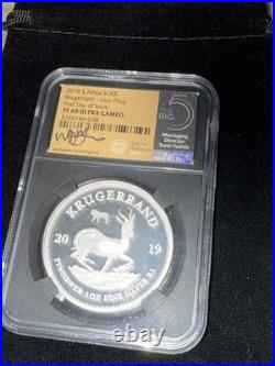 2019 South Africa Silver Krugerrand Lion? Privy NGC PF69 Ultra Cameo TUMI SIG