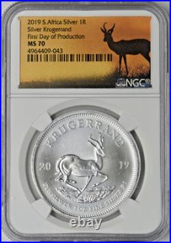 2019 South Africa Silver Krugerrand NGC MS70 First Day Production? COINGIANTS