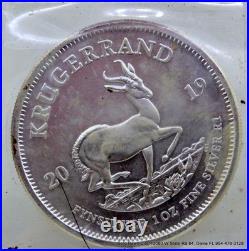 2019 South Africa Suid Afrika Krugerrand 1 Ot. Fine Silver Coin in Plastic Pouch