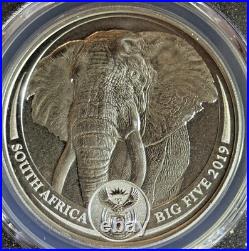 2019 South Africa The Big Five series 1 Elephant MS69 silver coin