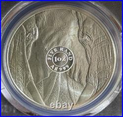 2019 South Africa The Big Five series 1 Elephant MS69 silver coin