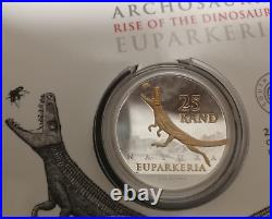 2019 South African Archosauria Dinosaurs Series 1oz Silver Gilded Edition