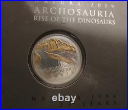 2019 South African Archosauria Dinosaurs Series 1oz Silver Gilded Edition