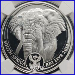 2019 South African Big 5 Silver Elephant Proof Coin