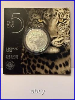 2020 $1 South African Mint 1 oz Silver The Big 5 Leopard