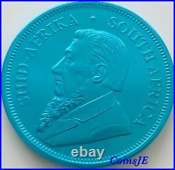 2020 1 oz. 999 South African Krugerrand Space Blue Colorised Silver Coin 2020 1 oz. 999 South African Krugerrand Space Blue Colorised Silver Coin