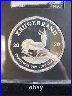 2020 Krugerrand 2 oz 999 Silver NGC PF 70 Ultra Cameo 1 of First 862 Struck