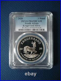 2020 Proof PCGS PR69DCAM Silver South Africa Krugerrand Pop 27