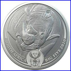 2020 Rhino South Africa Big Five 1 Oz Silver Coin Bu