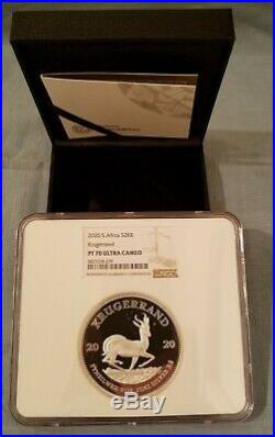 2020 SA 2oz Silver Proof Krugerrand PF70 COA Included LOW MINTAGE 10000 IN HAND