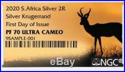 2020 SA 2oz Silver Proof Krugerrand PF70 FDOI COA Included PRE-SALE
