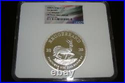 2020 SOUTH AFRICA 2 oz SILVER KRUGERRAND FIRST RELEASES PF70 ULTRA CAMEO