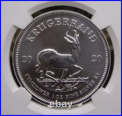 2020 S. Africa 1oz Silver KRUGERRAND NGC MS70 #053ARC FIRST DAY of PRODUCTION