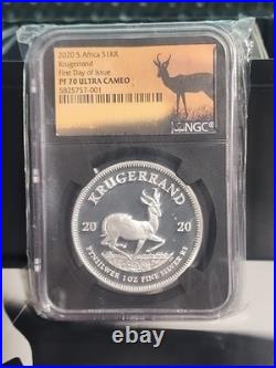 2020 S. Africa KRUGERRAND First Day Of Issue NGC PF 70 ULTRA CAMEO