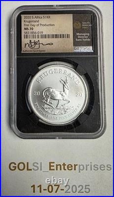 2020 S. Africa S1KR FDoP NGC MS70 Tumi Tsehlo Signed 2020 S. Africa S1KR FDoP NGC MS70 Tumi Tsehlo Signed