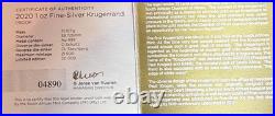 2020 Silver South Africa Proof Krugerrand 1 Oz Coin Box Coa