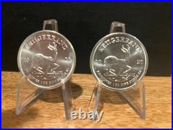 2020 South Africa 1 Oz. 999 Silver Krugerrand Coin. Lot Of (2)