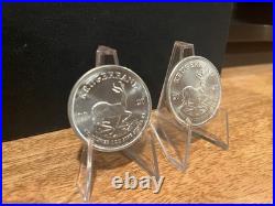 2020 South Africa 1 Oz. 999 Silver Krugerrand Coin. Lot Of (2)