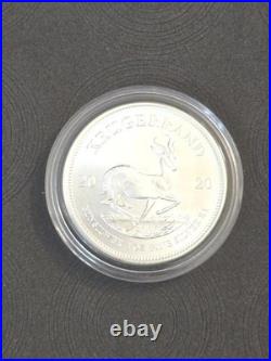 2020 South Africa 1 oz Silver Krugerrand 1 Rand BU Brilliant Uncirculated