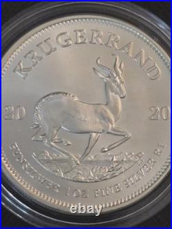 2020 South Africa 1 oz Silver Krugerrand 1 Rand BU Brilliant Uncirculated