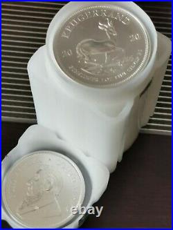 2020 South Africa 1 oz Silver Krugerrand 25-Coin Full Tube