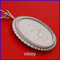 2020 South Africa 1 oz Silver Krugerrand Coin 925 Sterling Silver Necklace NEW