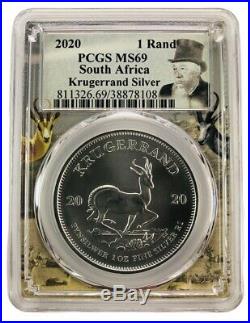 2020 South Africa 1oz Silver Krugerrand PCGS MS69 Picture Frame 10 Pack withCase