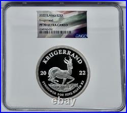 2020 South Africa 2 Rand S2KR 2 Oz Silver Krugerrand Coin NGC PF70UCAM with COA