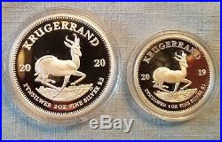 2020 South Africa 2oz Silver Proof Krugerrand WithAll Mint Packaging IN HAND