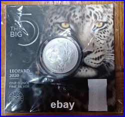 2020 South Africa 5 Rand The Big Five Series 1 Leopard. 999 Silver, 32.207g