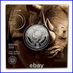 2020 South Africa Big 5 Rhino 1 oz. 999 Silver Coin Only 15,000 Minted