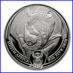 2020 South Africa Big 5 Rhino 1 oz. 999 Silver Coin Only 15,000 Minted
