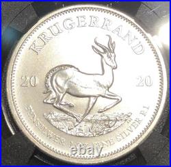 2020 South Africa Krugerrand First Day Production Ms70 Signed Teshlo Silver #81s