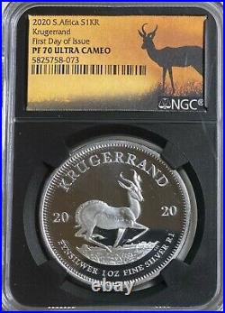 2020 South Africa Krugerrand NGC PF70 Ultra Cameo First Day of Issue