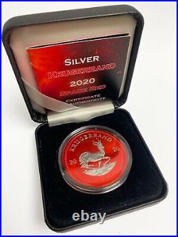 2020 South Africa Krugerrand Premium 1 oz Silver Space Red Coin Mintage 500