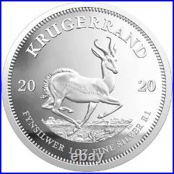 2020 South Africa Krugerrand Silver Proof 1oz Coin Box Coa Mintage 20,000