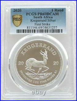 2020 South Africa Krugerrand Silver Proof 1oz Coin PCGS PR69 DCAM FIRST STRIKE