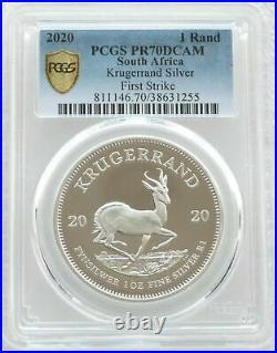 2020 South Africa Krugerrand Silver Proof 1oz Coin PCGS PR70 DCAM FIRST STRIKE