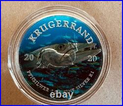 2020 South Africa One Ounce. 999 Silver Krugerrand Barracuda Colorized 1 Of 100