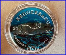 2020 South Africa One Ounce. 999 Silver Krugerrand Barracuda Colorized 1 Of 100